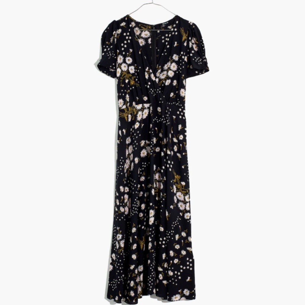 Madewell Puff Sleeve Wrap Front Dress